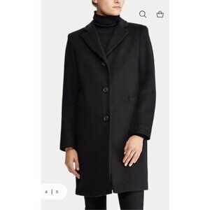 Lauren Ralph Lauren Women’s Navy Wool Blend Coat Size 4 Classic Tailored Jacket